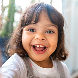 little girl smiling