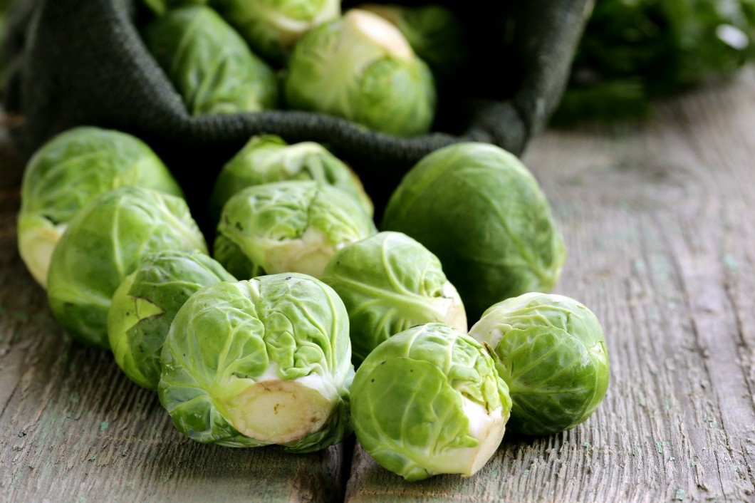 A close-up of brussels sprouts.
